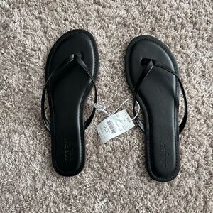 NWT J. Crew Easy Summer Thong Flip Flops - Black Size 8